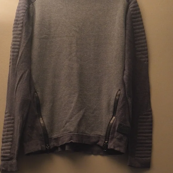 Jack & Jones CORE - Gray / Charcoal Zippered Crewneck Sweater Men's Medium - Picture 3 of 10